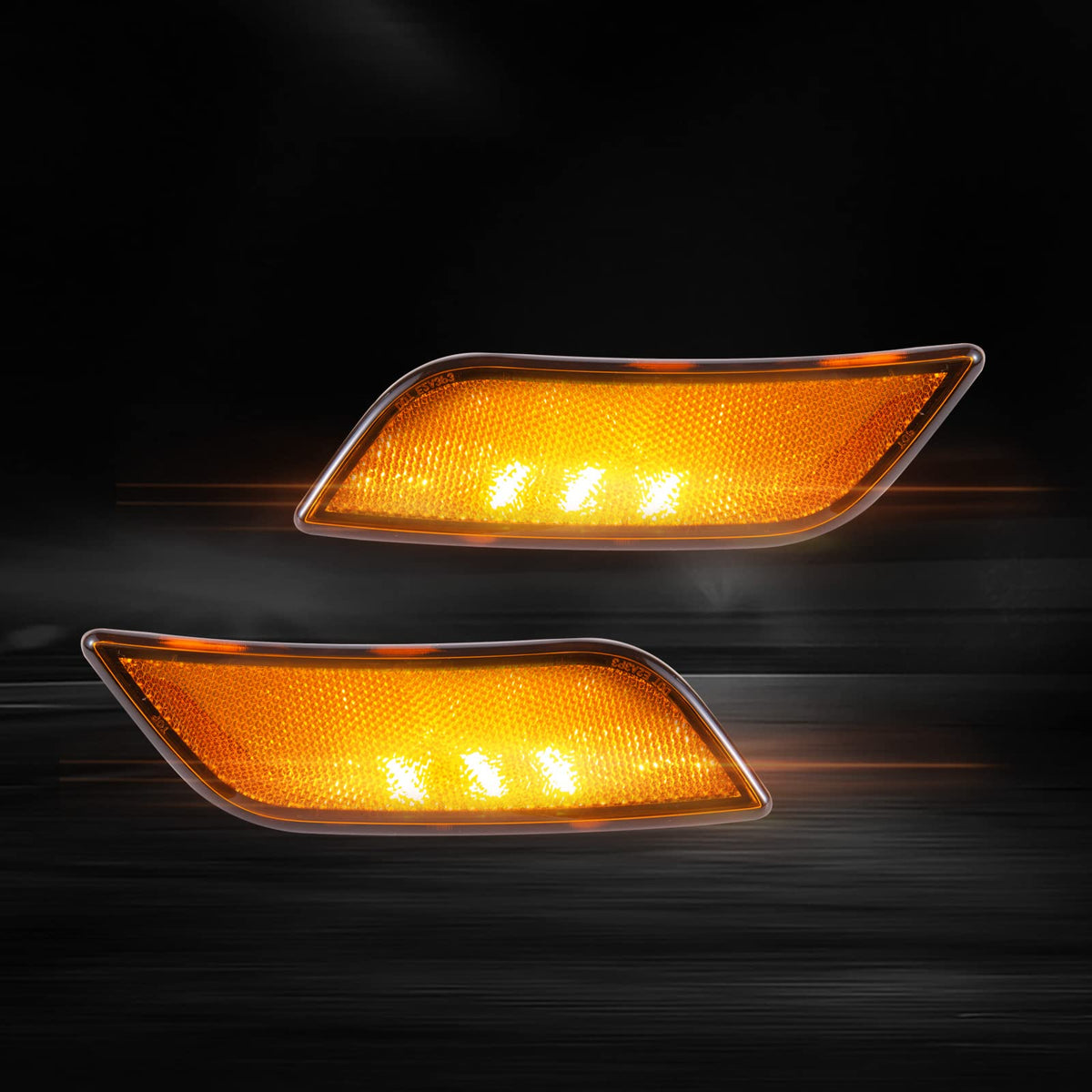 EVERESTHD lit on Peterbilt at night demonstrating enhanced road visibility