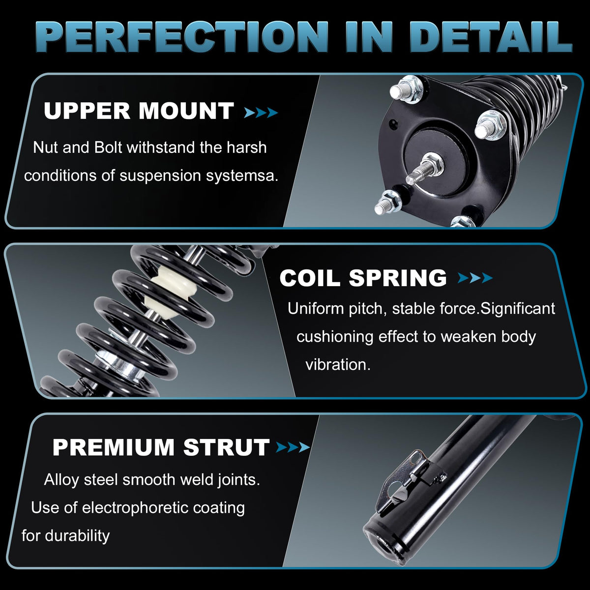 EVERESTWAY chrome piston rod detail showing leak resistance and smooth travel