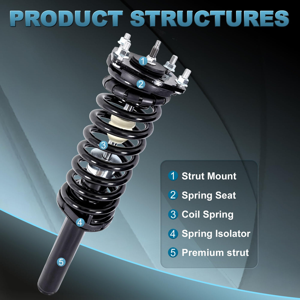 EVERESTWAY close-up of coil spring highlighting durable shock absorption