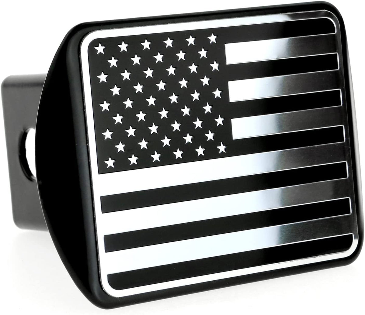 eVerHITCH on parked pickup providing patriotic style and hitch protection