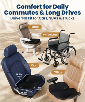Everlasting Comfort installed in a car improving driver visibility and posture