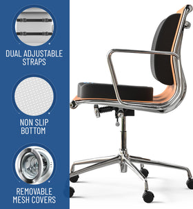 Everlasting Comfort cushion on an office chair showing posture support benefit