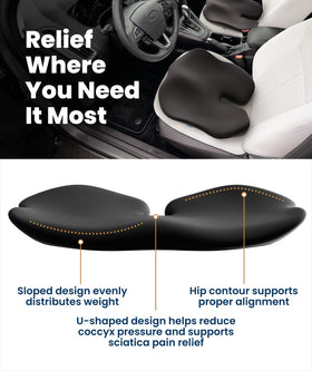 Everlasting Comfort side profile highlighting U-shaped coccyx cutout for pressure relief
