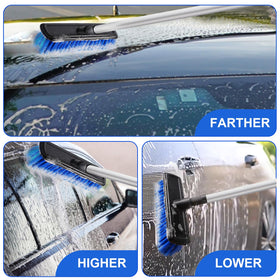 EVERRUSH scrubbing a bus side demonstrating efficient large-surface wash