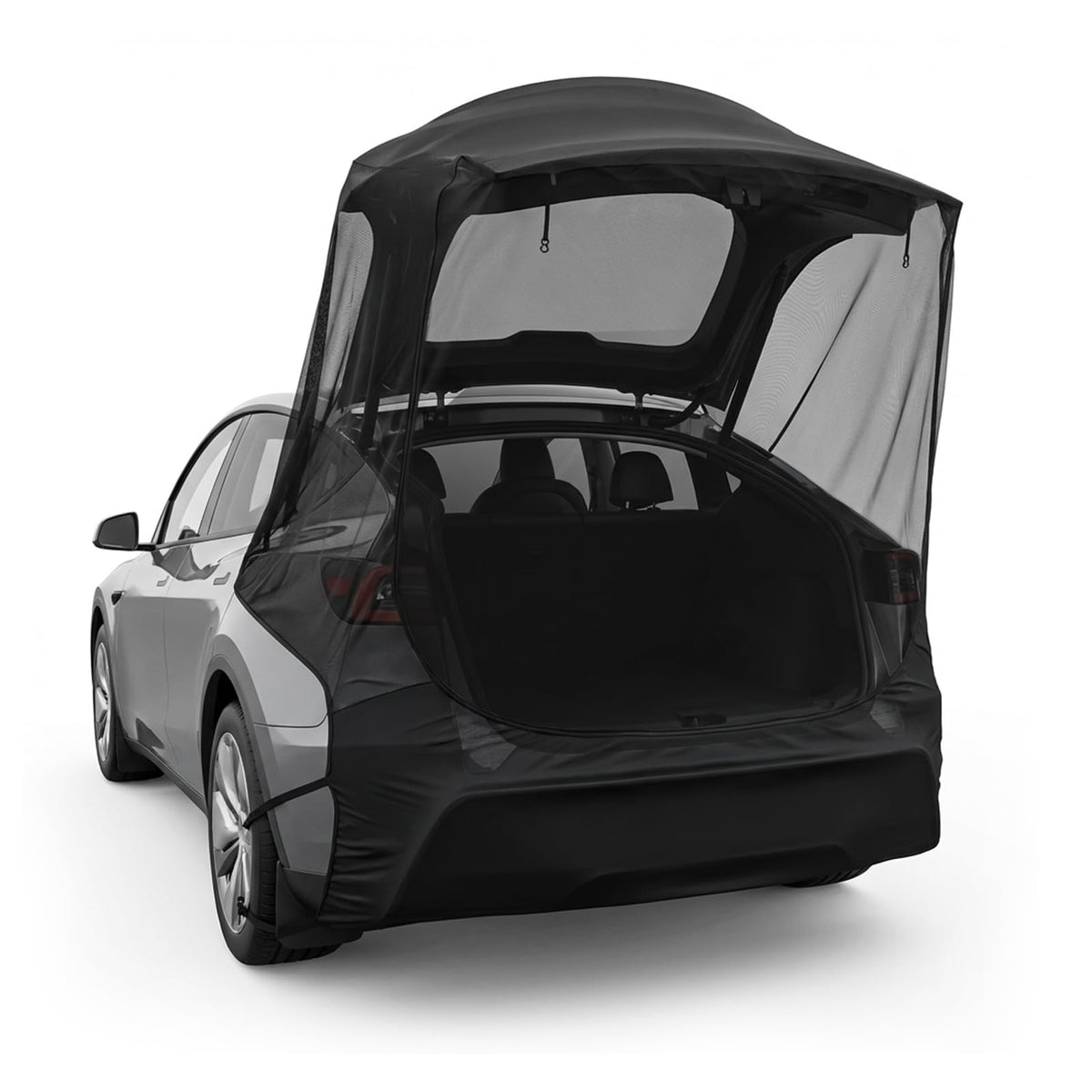 EVFITUS tailgate front installed showing secure fit and insect protection