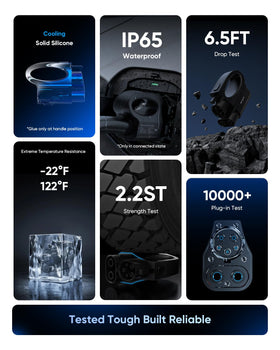 EG evgoer weatherproof seal closeup illustrating IP65 protection and durability