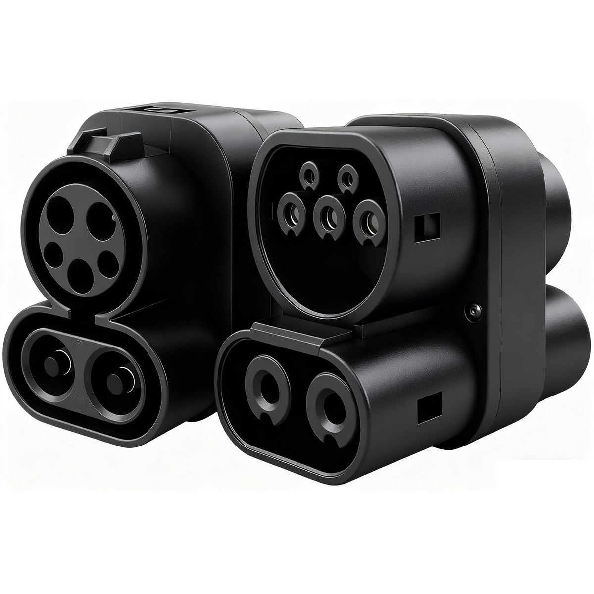 EVHIKING adapter front view showing connectors and robust housing for reliable charging