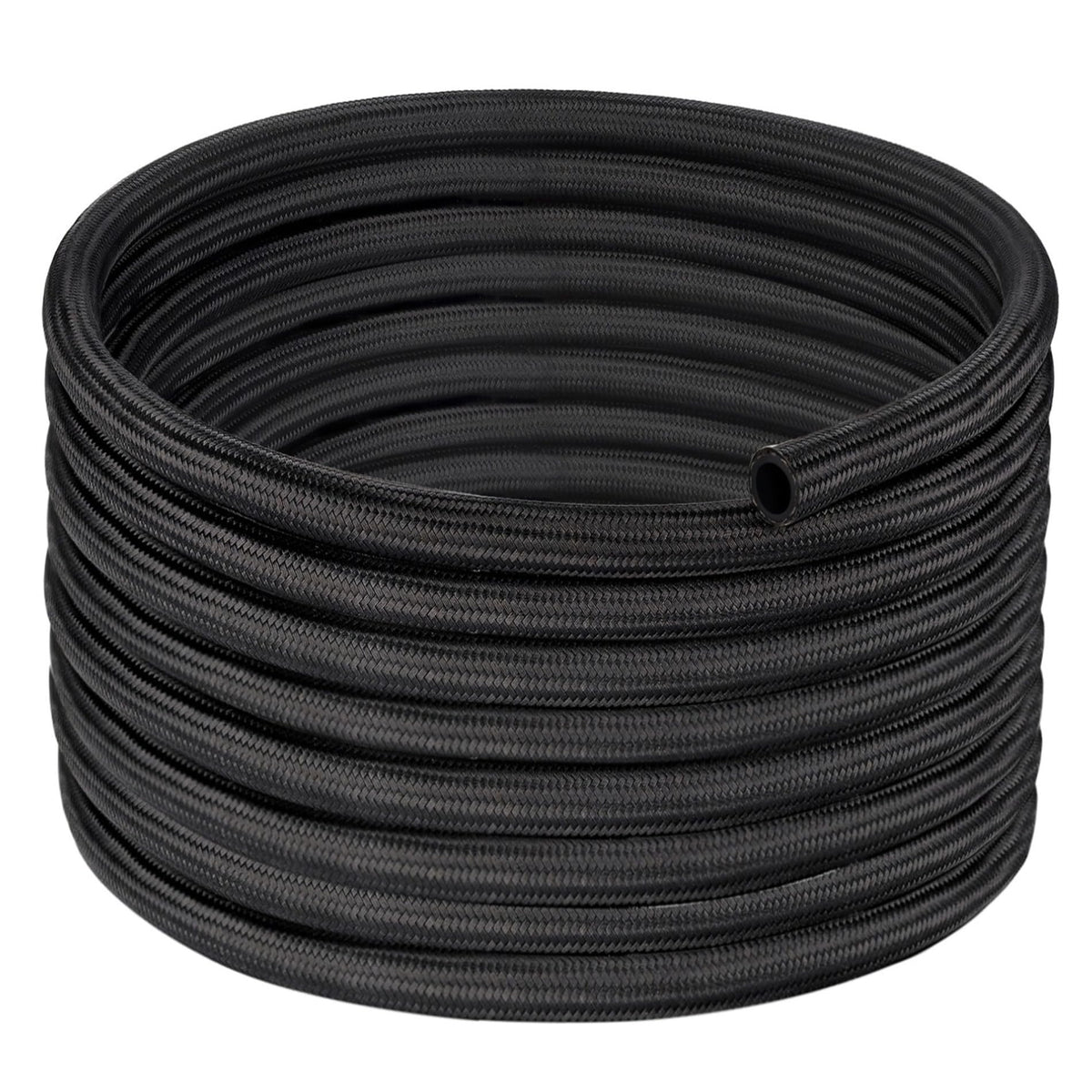 EVIL ENERGY 10AN coiled hose front view showing full 20ft length for easy installation