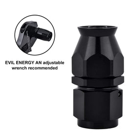 EVIL ENERGY four black fittings laid out together, shows included quantity and uniform finish