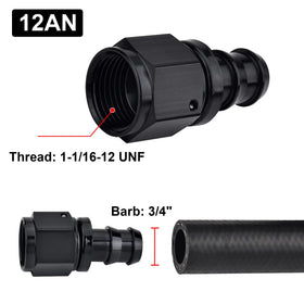 EVIL ENERGY close-up of 3/4 inch barb showing secure hose grip benefit