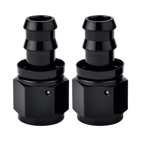EVIL ENERGY front view of 12AN straight fitting showing black finish for durability