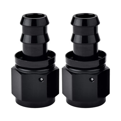 EVIL ENERGY front view of 12AN straight fitting showing black finish for durability