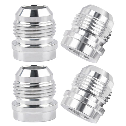 EVIL ENERGY front view of 12AN weld-on bung showing clean machining and finish, durable fit