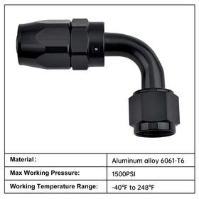 EVIL ENERGY fitting mounted on stainless braided hose demonstrating secure connection