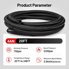 EVIL ENERGY coiled 20ft hose showing length for multi-run installations