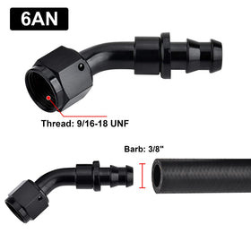EVIL ENERGY close-up of 3/8 inch barb displaying secure hose grip benefit