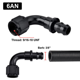 EVIL ENERGY close-up of 3/8 inch barb detail for secure hose grip and leak resistance