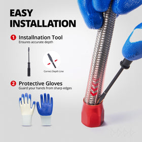 EVIL ENERGY hose clamps and connectors staged to show secure mounting advantage