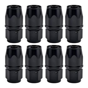 EVIL ENERGY front view of 6AN fittings showing compact profile and finish