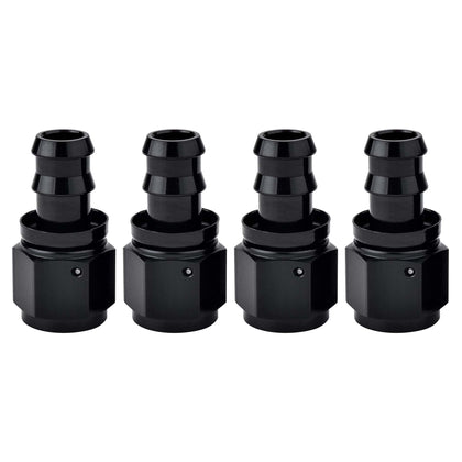 EVIL ENERGY front view of 6AN straight fittings shows compact durable design and easy integration