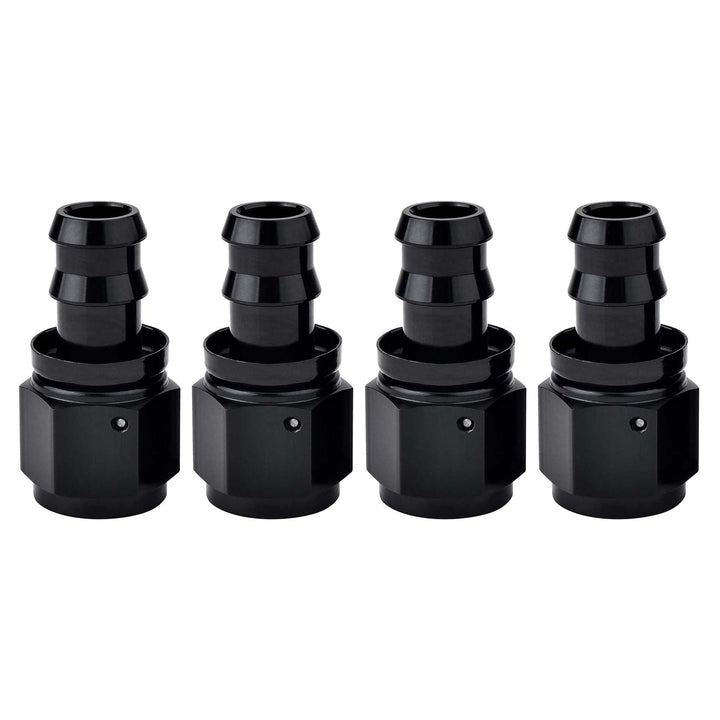 EVIL ENERGY front view of 6AN straight fittings shows compact durable design and easy integration