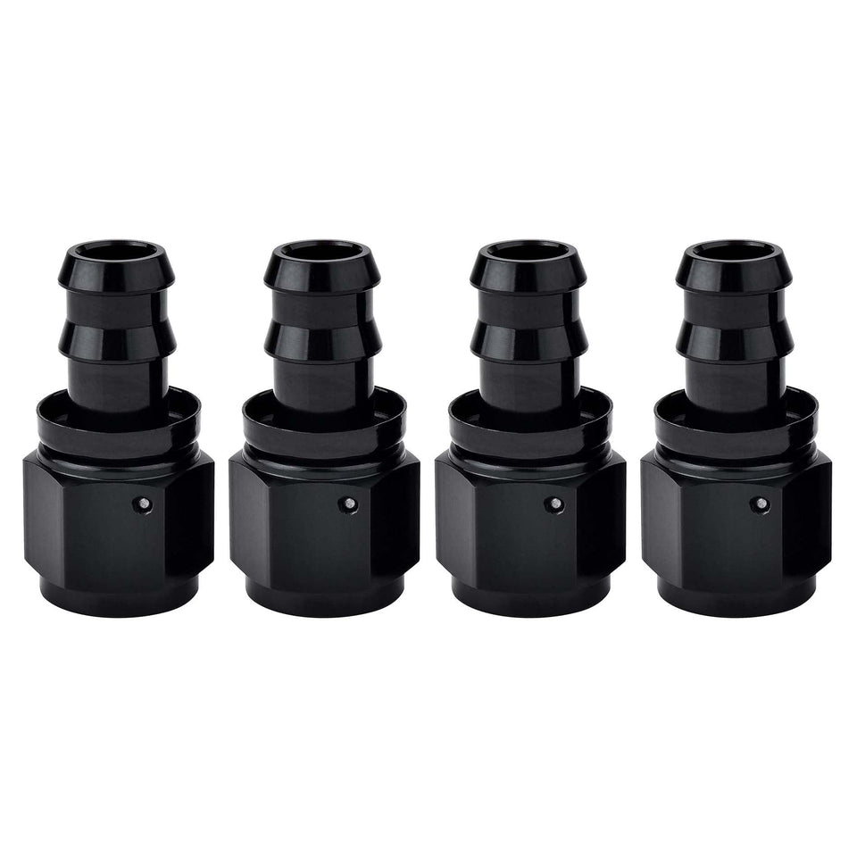 EVIL ENERGY front view of 6AN straight fittings shows compact durable design and easy integration