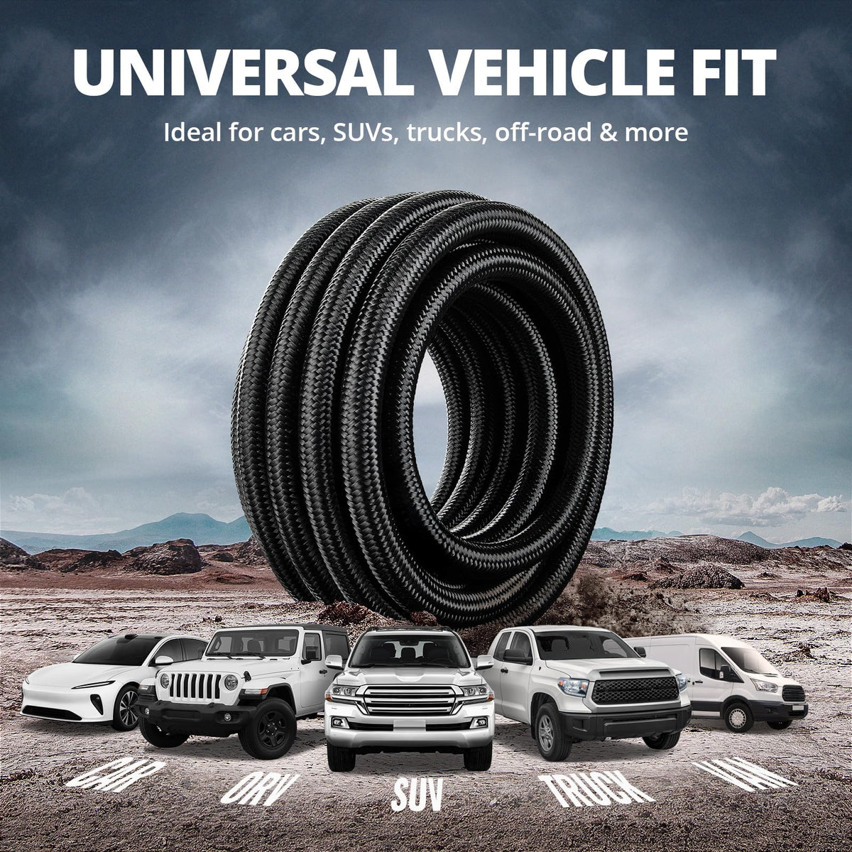 EVIL ENERGY coiled 20ft hose illustrating length and flexible routing benefit