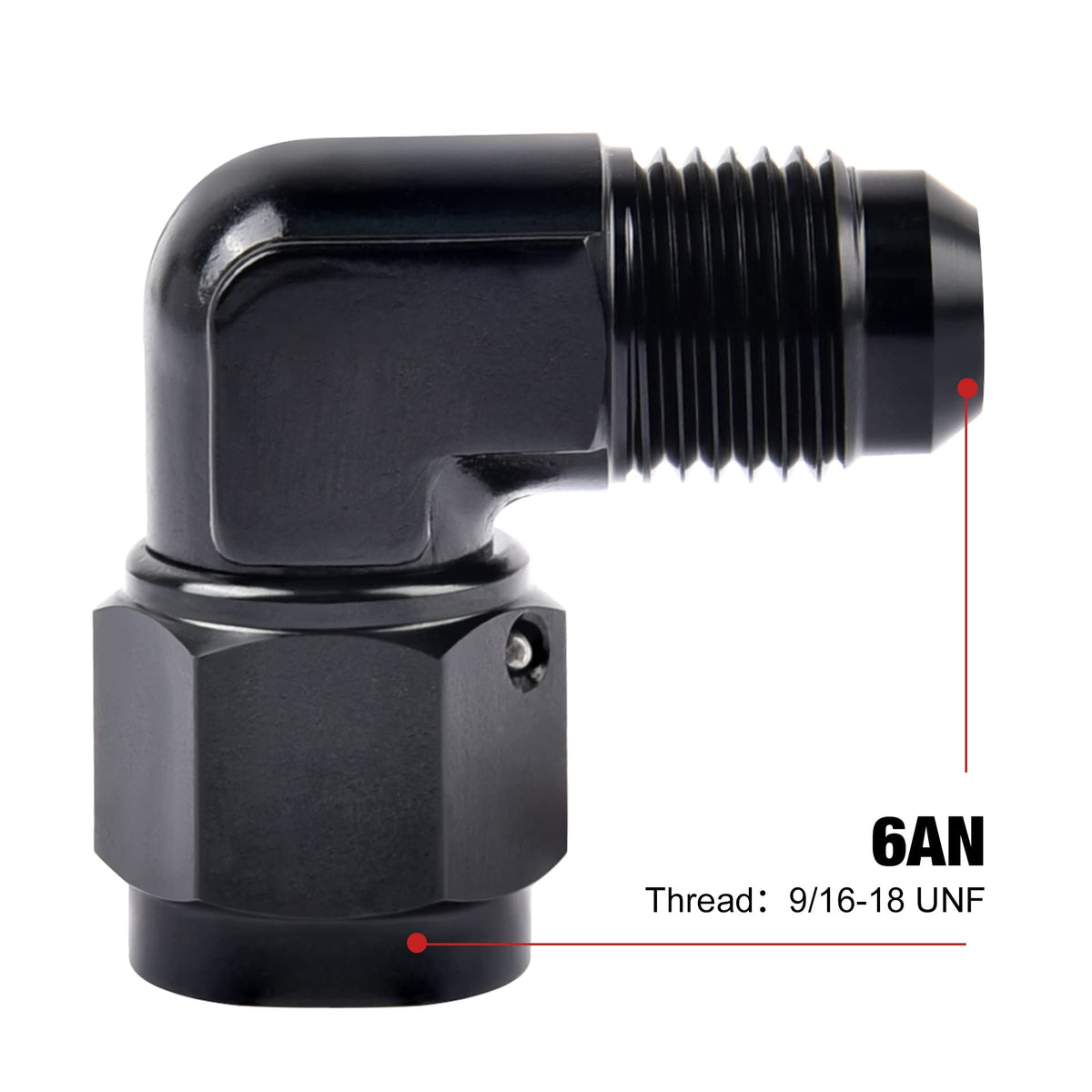 EVIL ENERGY adapter installed on braided hose demonstrating swivel ease and neat routing