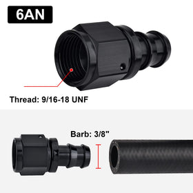 EVIL ENERGY close-up of 6AN 9/16-18 UNF thread highlighting precision fit and secure connection