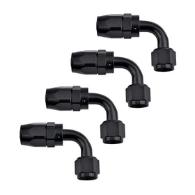 EVIL ENERGY front view of 8AN 90° fitting showing compact profile and durable finish