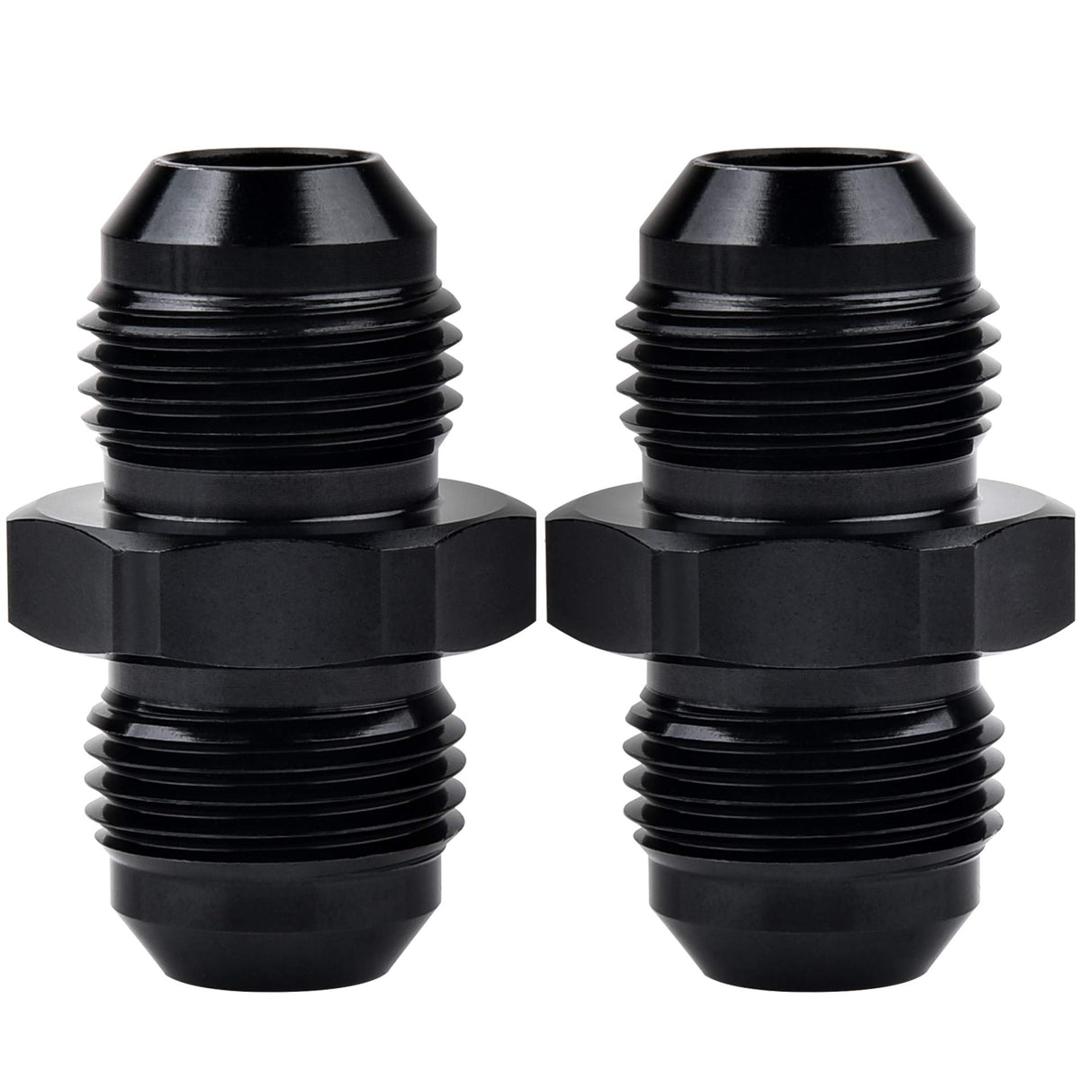 EVIL ENERGY front view of 8AN coupler showing compact black finish and durable construction