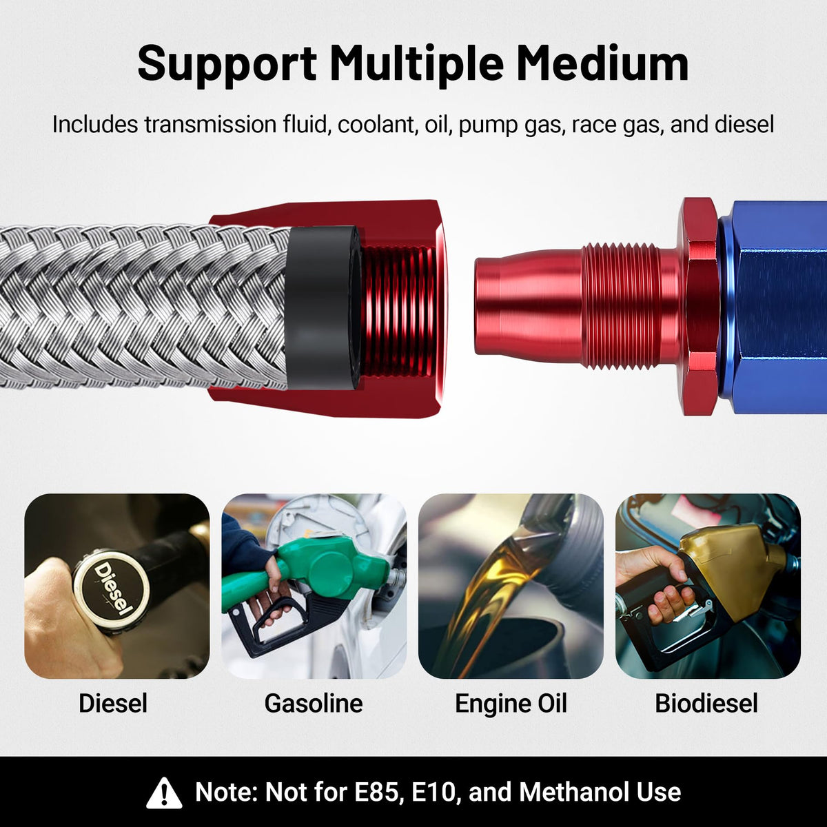 EVIL ENERGY hose installed as a turbo oil feed demonstrating proper routing and secure fitment