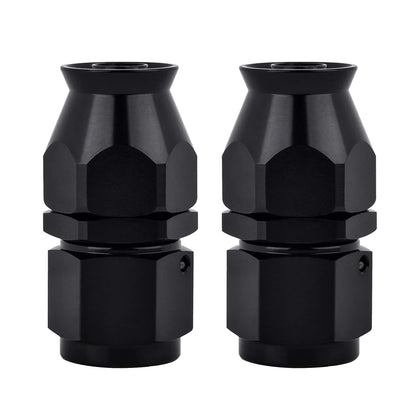 EVIL ENERGY front view of black 8AN straight PTFE hose end showing finish and shape, durable fit