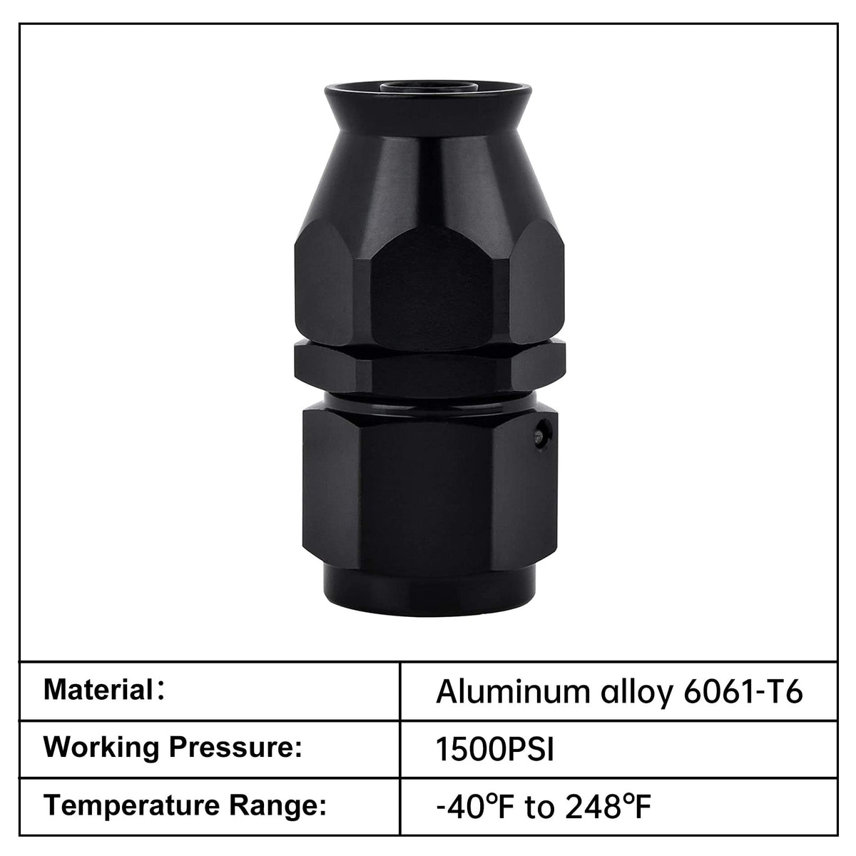 EVIL ENERGY detail of 360-degree swivel nut for easy hose alignment benefit