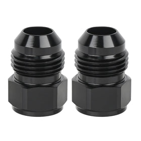 EVIL ENERGY front view of 8AN female to 10AN male adapter showing compact profile and black anodize benefits