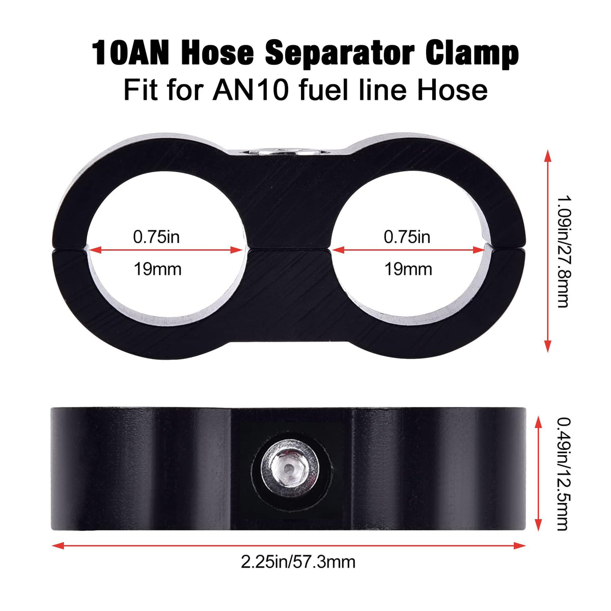 EVIL ENERGY hose separator clamp mounted on braid organizing lines to reduce wear and vibration