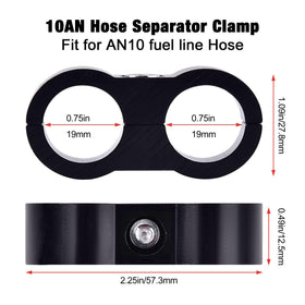 EVIL ENERGY hose separator clamp mounted on braid organizing lines to reduce wear and vibration