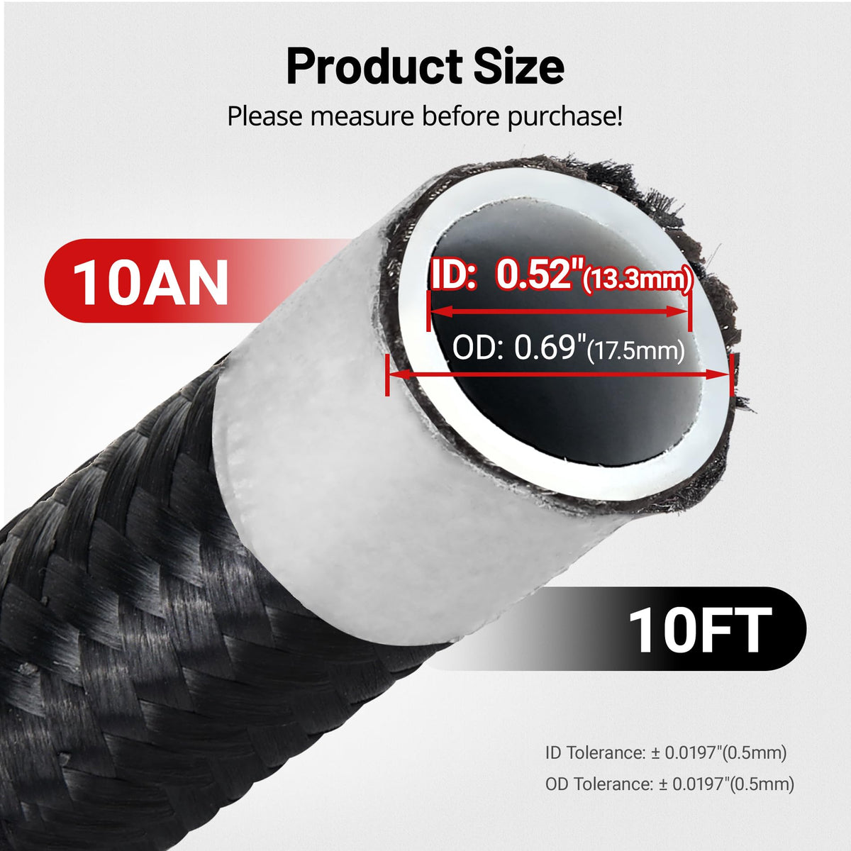 EVIL ENERGY cutaway view showing PTFE inner liner and nylon braid durability