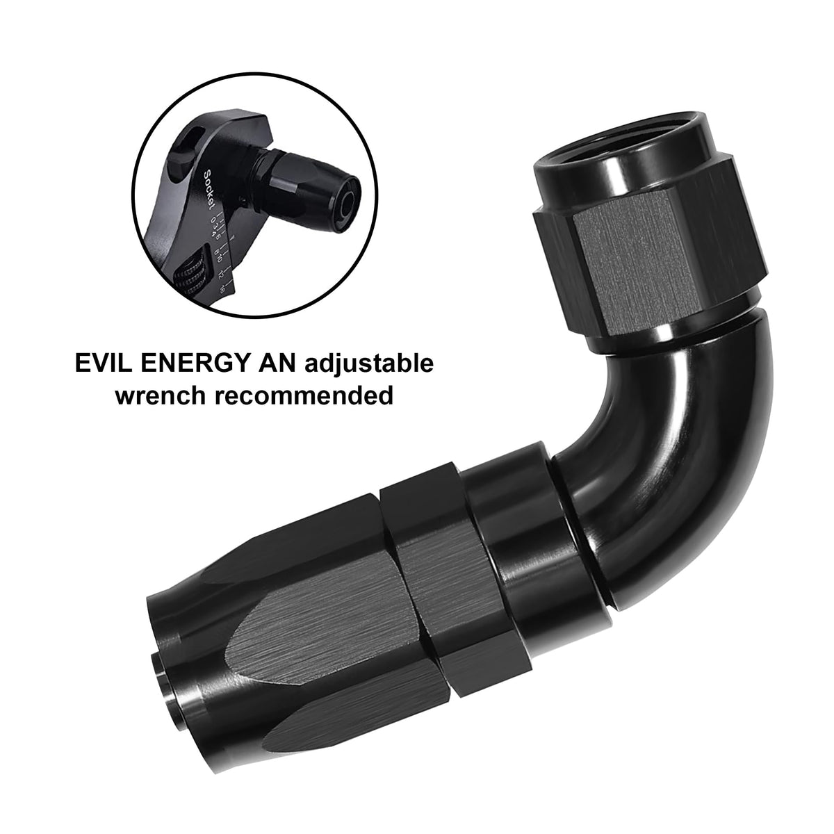 EVIL ENERGY threaded 7/8-14 UNF and 37° seat closeup for leak prevention