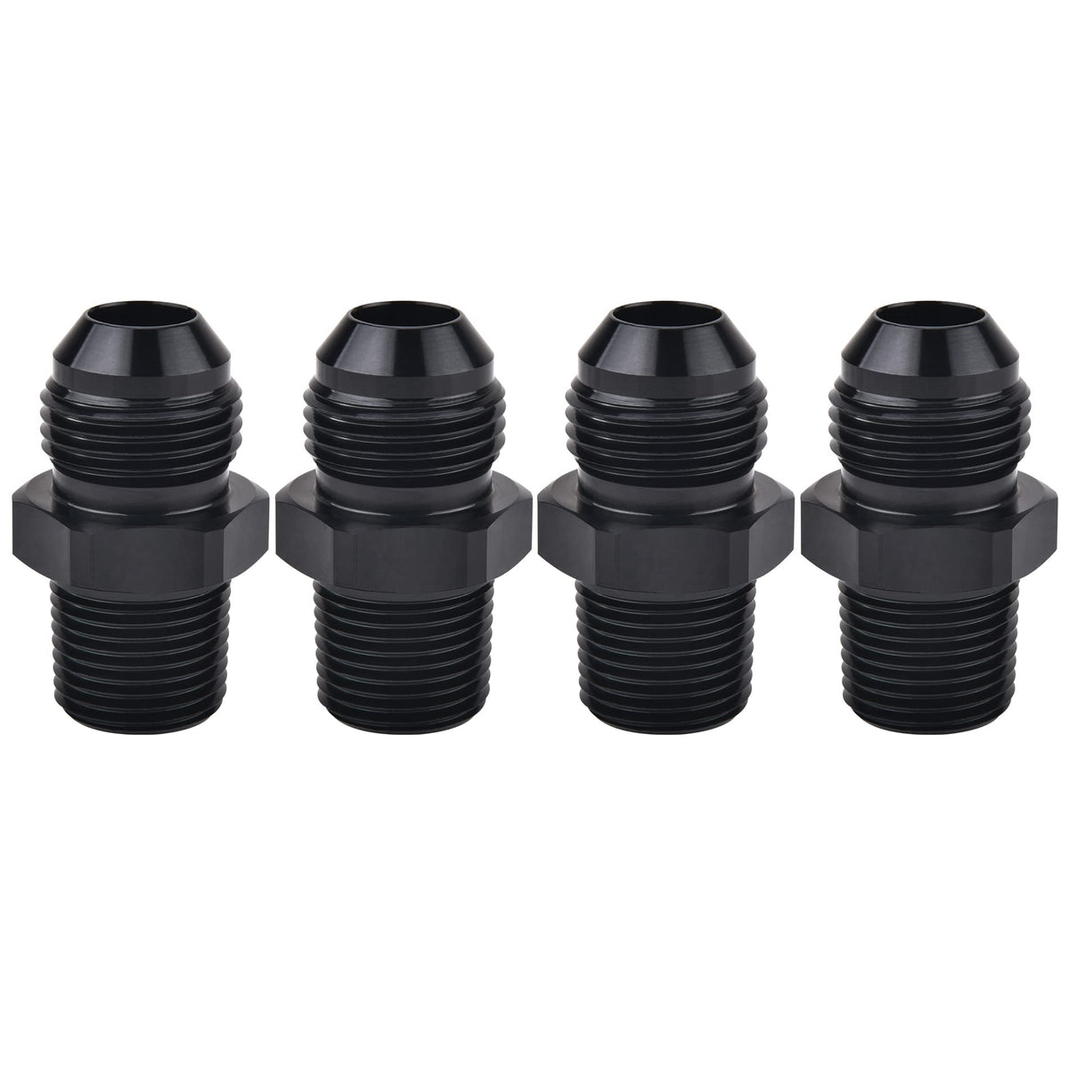 EVIL ENERGY front view of AN10 to 1/2" NPT adapter showing shape and finish, durable fit
