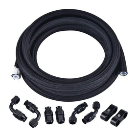 EVIL ENERGY front view of AN6 PTFE fuel line kit showing packaging and contents