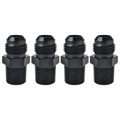 EVIL ENERGY front view of AN8 to 3/8" NPT adapter showing black anodized finish benefit