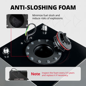 EVIL ENERGY interior anti-slosh foam shown to stabilize fuel during hard cornering