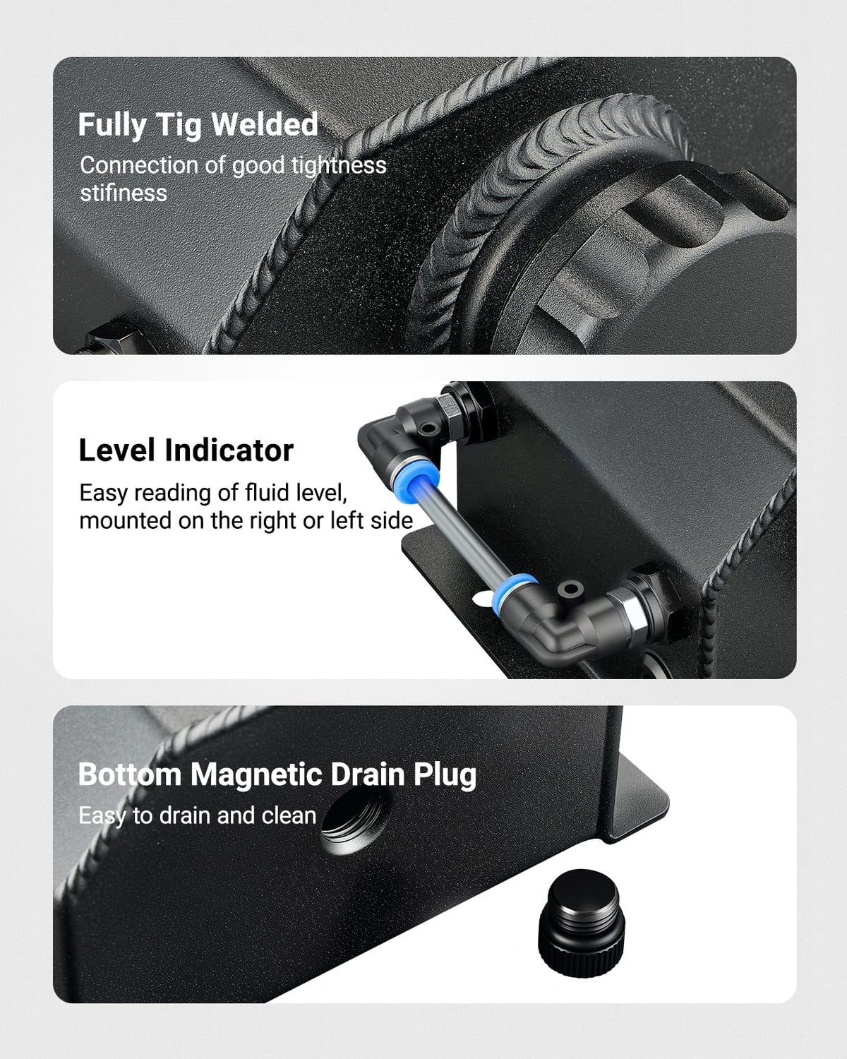 EVIL ENERGY barb fitting detail showing M14x1.5 thread and 3/8" hose compatibility