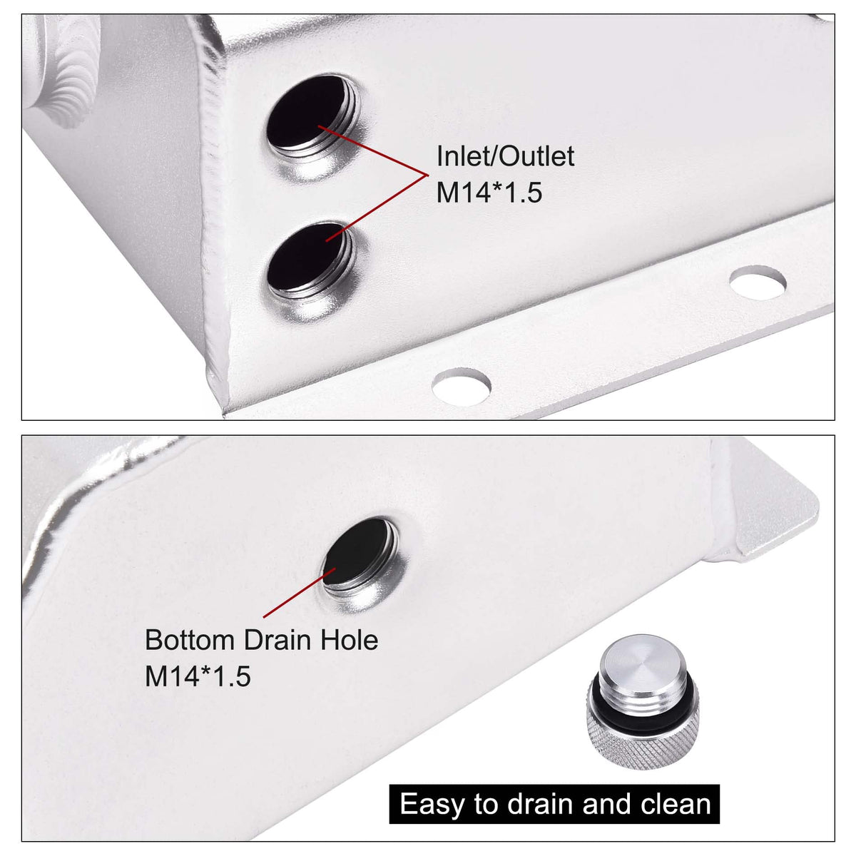 EVIL ENERGY bottom drain plug and barb port for easy service