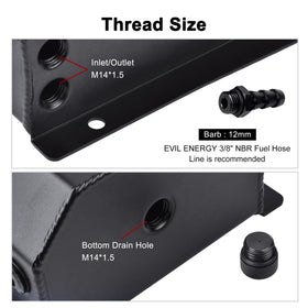 EVIL ENERGY bottom-drain-plug detail with O-ring for fast, mess-free coolant draining and cleaning