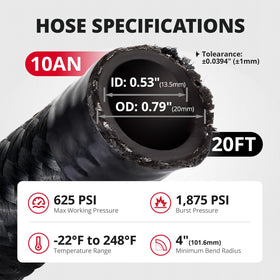 EVIL ENERGY braided hose detail highlighting abrasion resistance