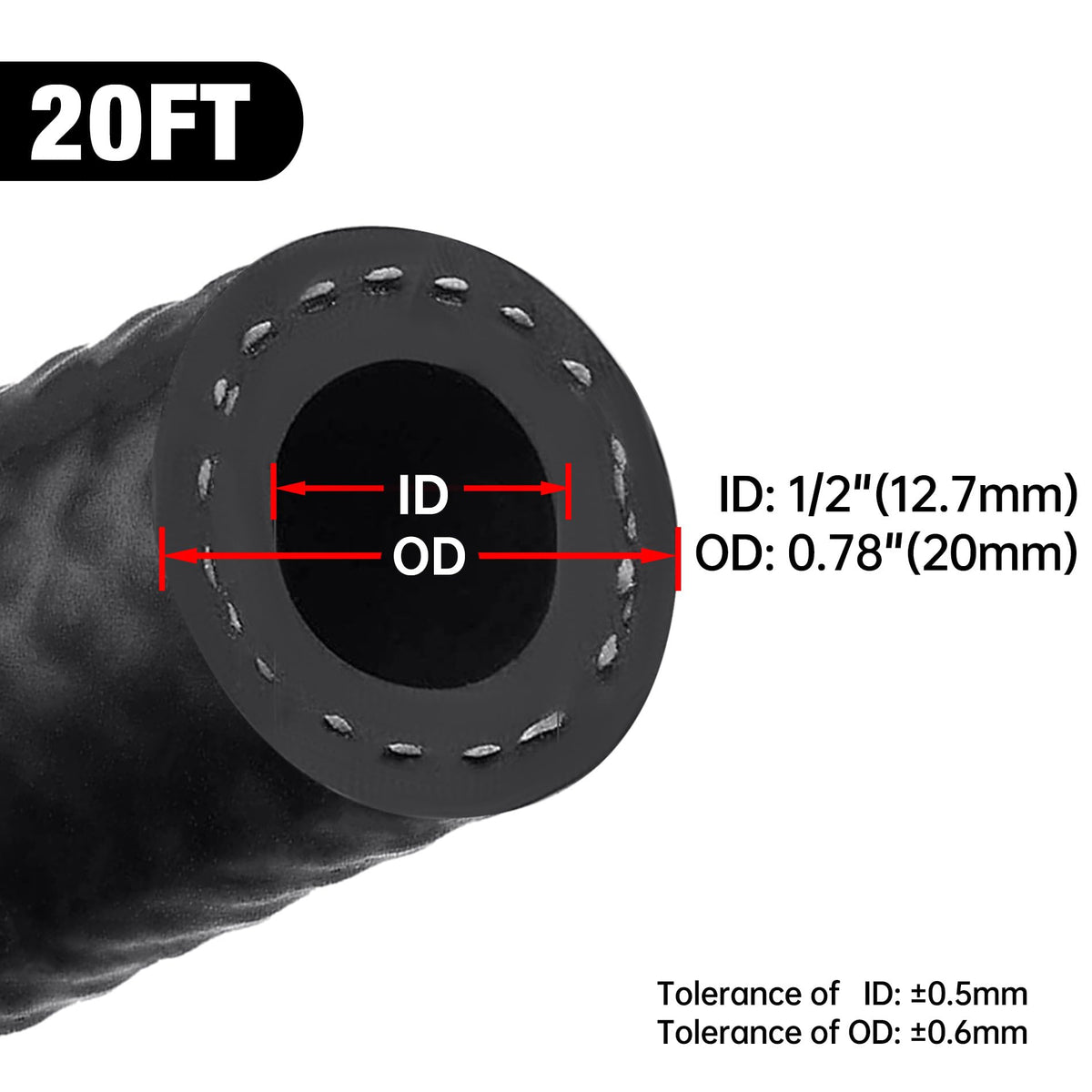 EVIL ENERGY close-up cross-section showing NBR inner tube for oil and fuel resistance