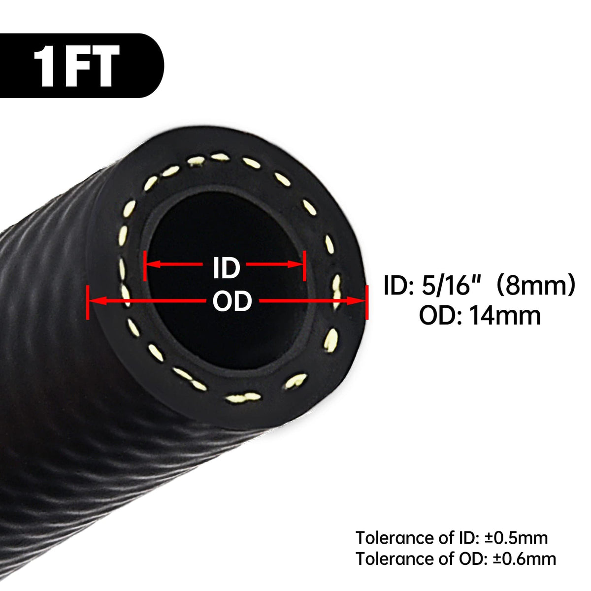 EVIL ENERGY close cross-section of hose reinforcement layers demonstrating durability and chemical resistance