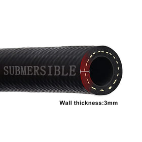 EVIL ENERGY hose next to common fitting for scale, showing easy connector fitment benefit